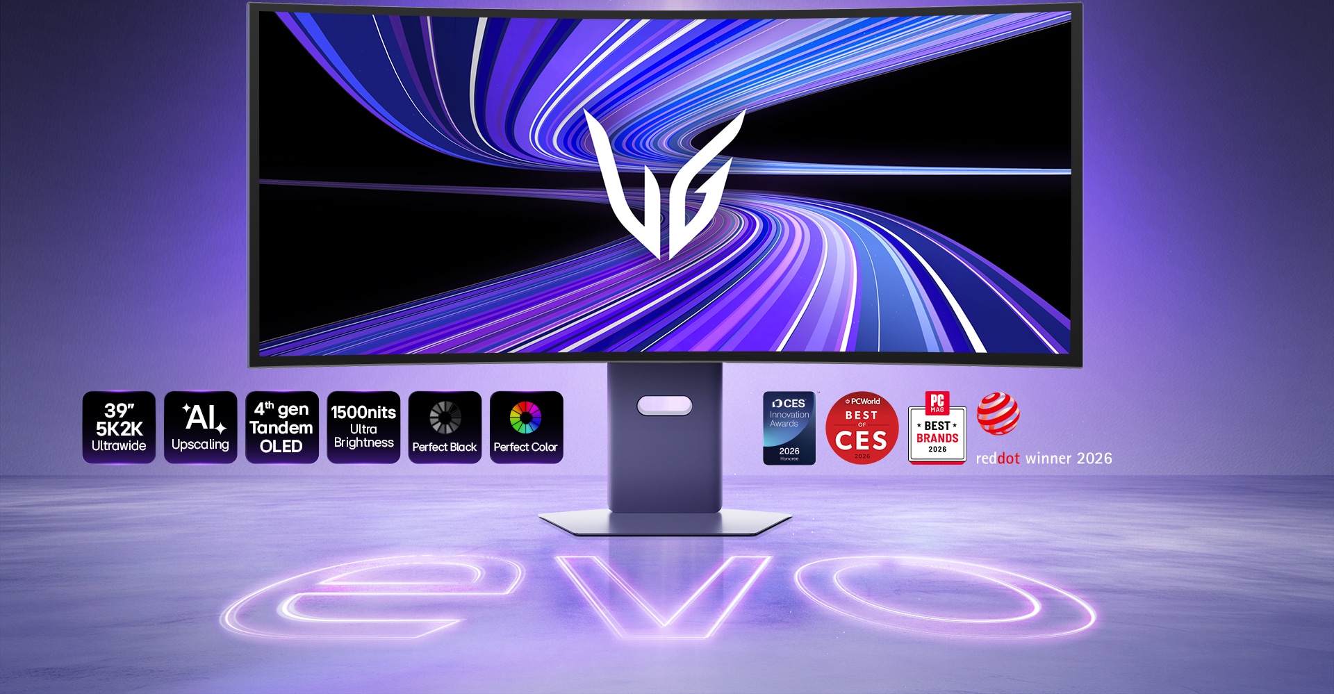UltraGear evo OLED GX9 de 39 inchi, primul monitor pentru gaming de 39 inchi 5K2K din lume (39GX950B) cu AI Upscaling