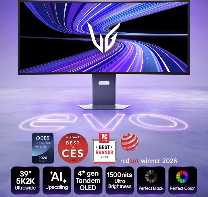 UltraGear evo OLED GX9 de 39 inchi, primul monitor pentru gaming de 39 inchi 5K2K din lume (39GX950B) cu AI Upscaling