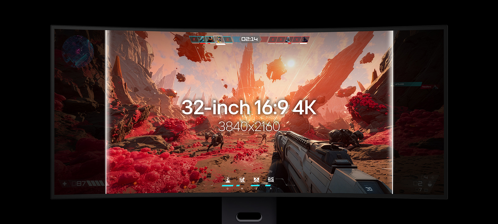 Afișajul se extinde de la un ecran 4K de 32 inchi 16:9 la un monitor pentru gaming de 39 inchi 21:9 5K2K pentru imagini de joc mai captivante