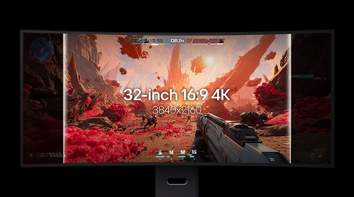 Afișajul se extinde de la un ecran 4K de 32 inchi 16:9 la un monitor pentru gaming de 39 inchi 21:9 5K2K pentru imagini de joc mai captivante