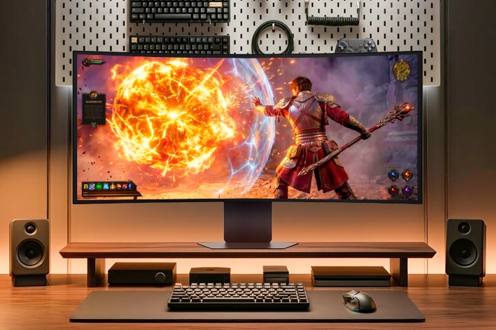 Monitor pentru gaming UltraGear (39GX950B) care afișează un gameplay clar cu o luminozitate de vârf de 1500 niți și a 4-a generație de Tandem OLED