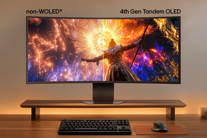 Monitorul pentru gaming UltraGear (39GX950B) oferă niveluri perfect black și culori perfecte cu tehnologia Tandem OLED de a 4-a generație.