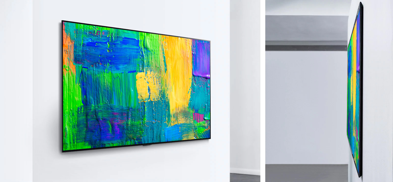 O femeie și un bărbat instalând un suport de perete pentru a monta un televizor, pas cu pas, cu un suport de montare pentru perete și un set de accesorii care cuprinde un ghid și o cutie din carton care facilitează instalarea. (redare videoclip)