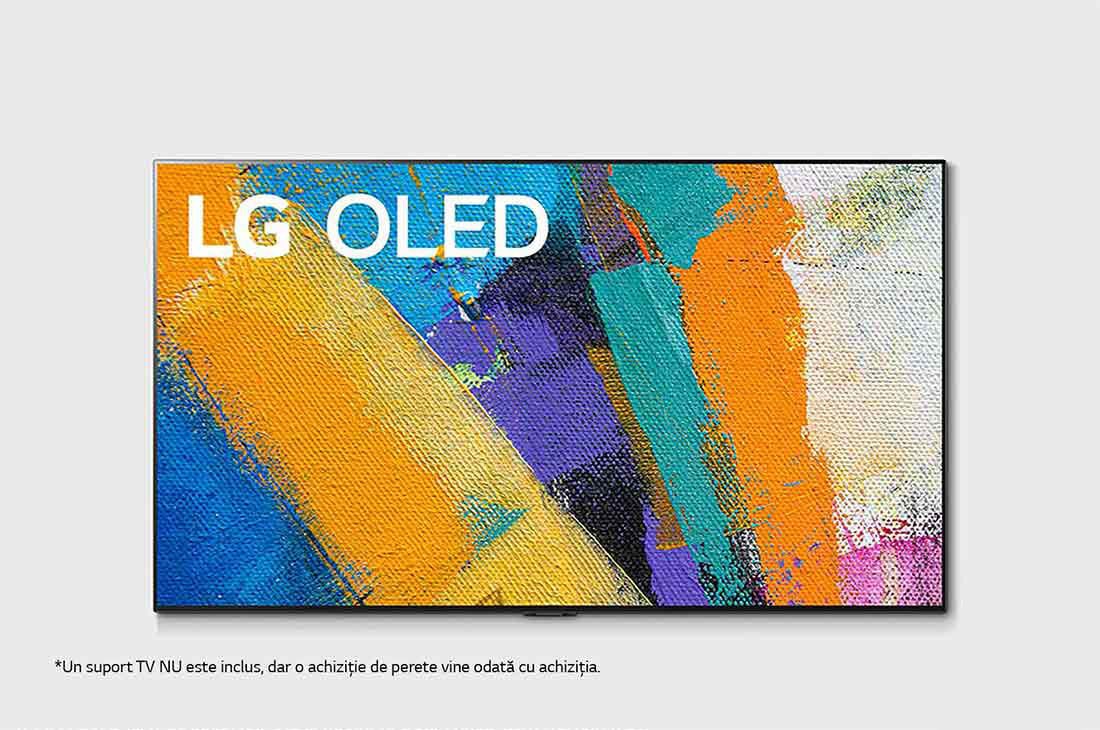 LG OLED GX | 65inch 4K ULTRA HD | Dolby Vision IQ & Atmos | Procesor α9 gen. a 3-a cu IA | Nvidia G-Sync | Funcții SPORT, vedere frontală cu imagine continuă, OLED65GX3LA