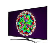 LG Nano81 | LG 4K NanoCell AI TV | 65inch 4K Cinema Active HDR | Procesor Quad Core 4K | HDR 10 Pro & HLG | Bluetooth Surround Ready | Funcții Gaming | Funcții Sport, vedere laterală la 30 de grade, 65NANO813NA, thumbnail 3