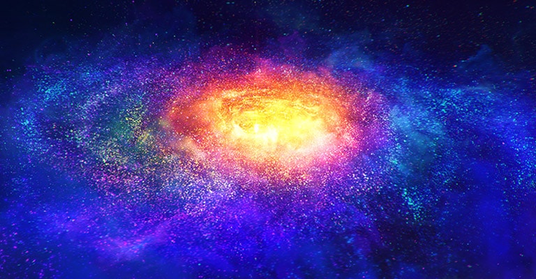 Milioane de mici particule colorate din spațiu