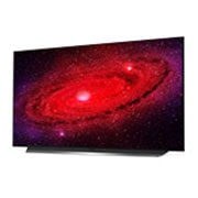 LG OLED CX | 48 inch 4K ULTRA HD | Dolby Vision IQ & Atmos | Procesor α9 gen. a 3-a cu IA | Nvidia G-Sync | Funcții SPORT, 30 degree side view with infill image, OLED48CX3LB, thumbnail 2