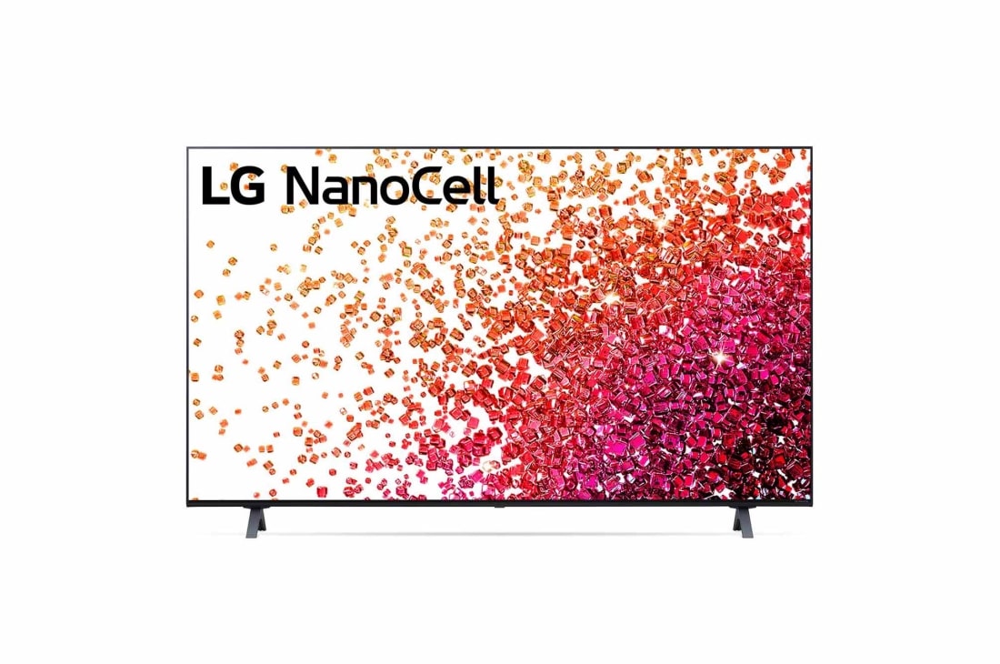 LG Nano75 | 55 inch | Procesor Quad Core 4K | FILMMAKER MODE™ | Nano Sport | Game Optimizer, Vedere frontală a televizorului NanoCell LG, 55NANO753PR