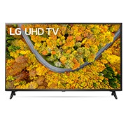 LG UP75 55inchi 4K Smart UHD TV, Vedere frontală a televizorului LG UHD, 55UP75006LF, thumbnail 1
