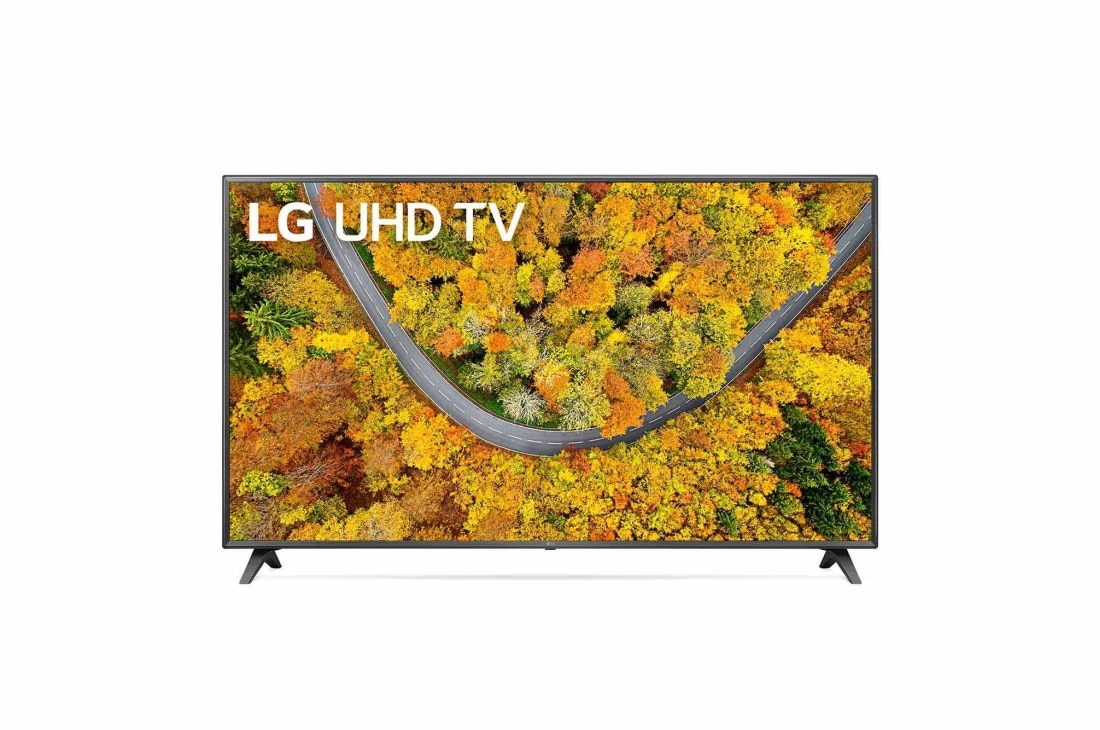 LG UP75 75inchi 4K Smart UHD TV, Vedere frontală a televizorului LG UHD, 75UP75006LC