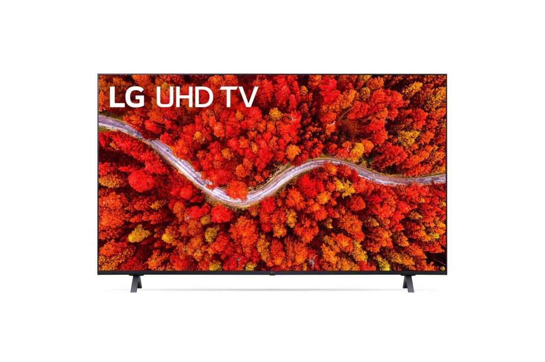 LG UP80 60inchi 4K Smart UHD TV, Vedere frontală a televizorului LG UHD, 60UP80003LA