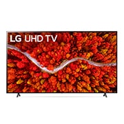 LG UP80 75inchi 4K Smart UHD TV, Vedere frontală a televizorului LG UHD, 75UP80006LA, thumbnail 1