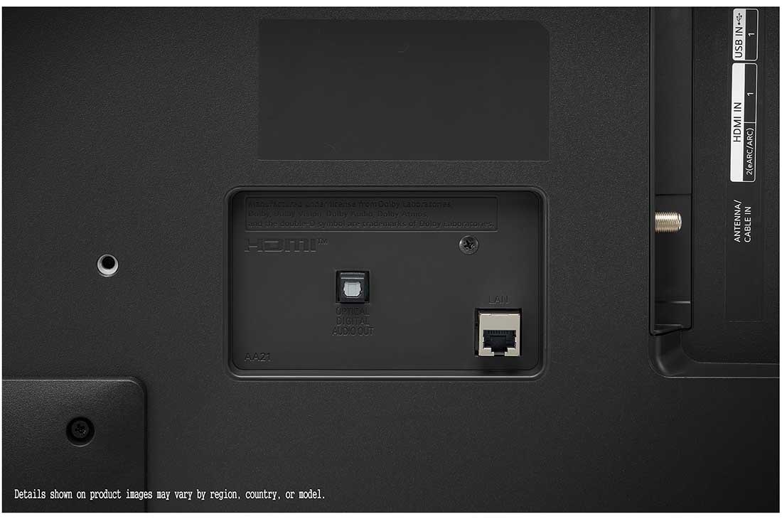LG UP78 43inchi 4K Smart UHD TV, close-up view of rear, 43UP78006LB, thumbnail 12