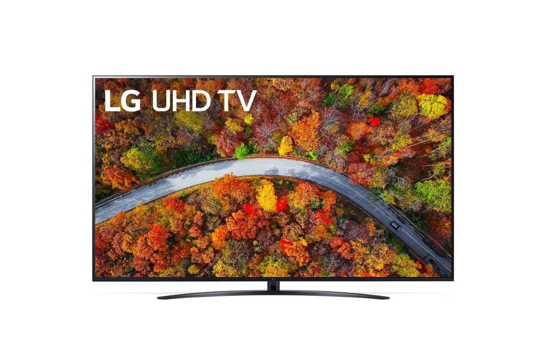 LG UP81 70inchi 4K Smart UHD TV, Vedere frontală a televizorului LG UHD, 70UP81003LR