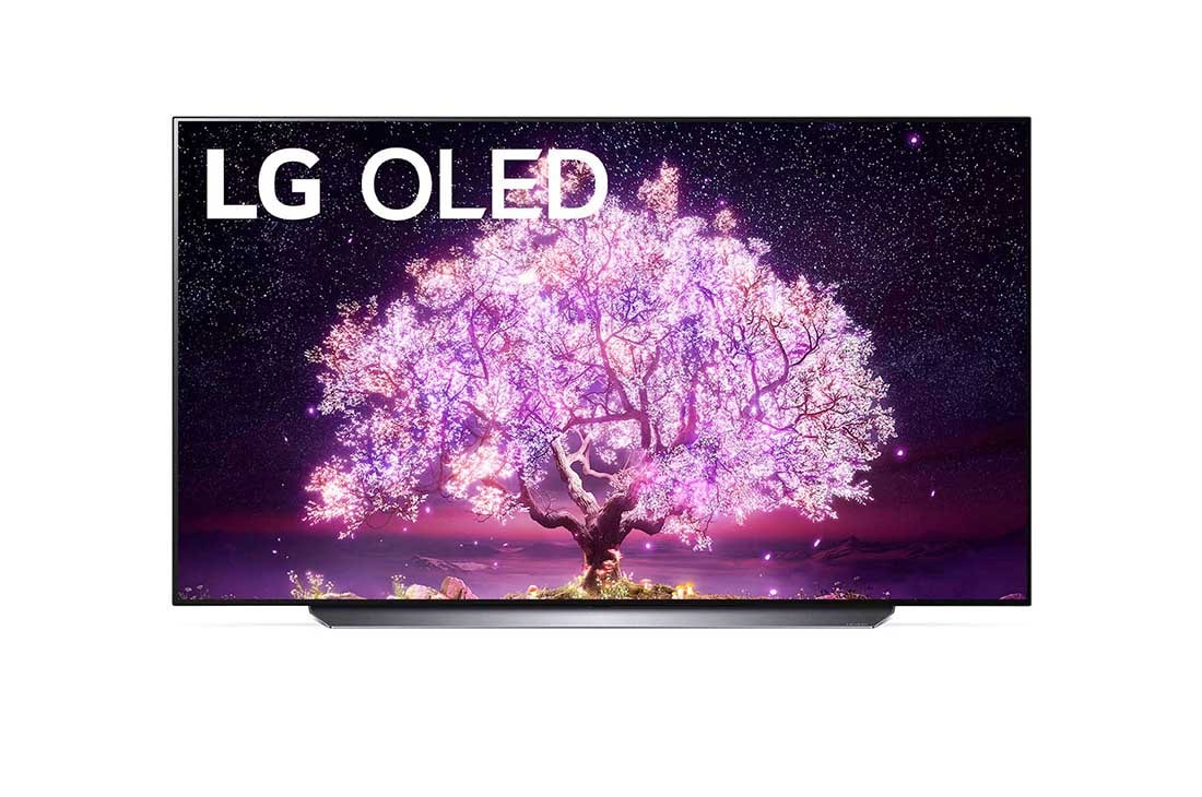 LG OLED LG C1 | 77 inch | Dolby Vision IQ & Dolby Atmos| FILMMAKER MODE™ | ThinQ | 4K Smart OLED TV, front view, OLED77C11LB