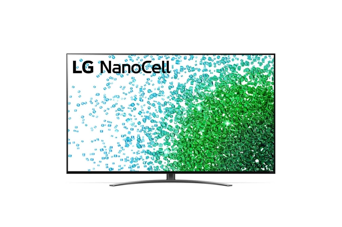 LG Nano81 | 75 inch | Procesor Quad Core 4K | FILMMAKER MODE™ | Nano Sport | Game Optimizer, A front view of the LG NanoCell TV, 75NANO813PA