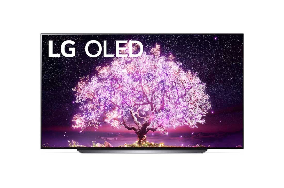 LG OLED LG C1 | 83 inch | Dolby Vision IQ & Dolby Atmos | ThinQ AI | 4K Smart OLED TV, front view, OLED83C11LA