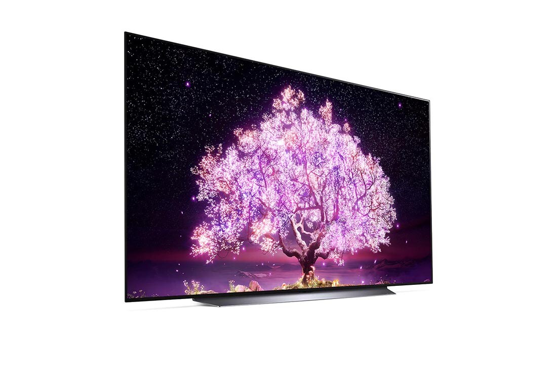 LG OLED LG C1 | 83 inch | Dolby Vision IQ & Dolby Atmos | ThinQ AI | 4K Smart OLED TV, 30 degree side view, OLED83C11LA, thumbnail 5