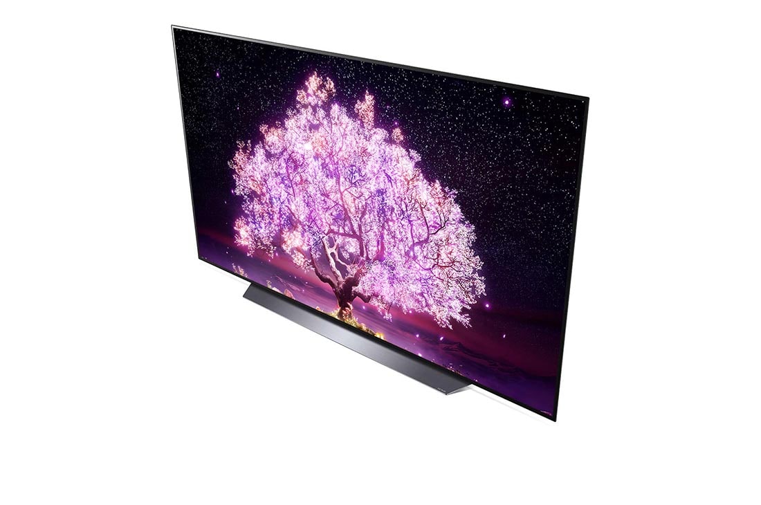 LG OLED LG C1 | 83 inch | Dolby Vision IQ & Dolby Atmos | ThinQ AI | 4K Smart OLED TV, Top side angle view, OLED83C11LA, thumbnail 8