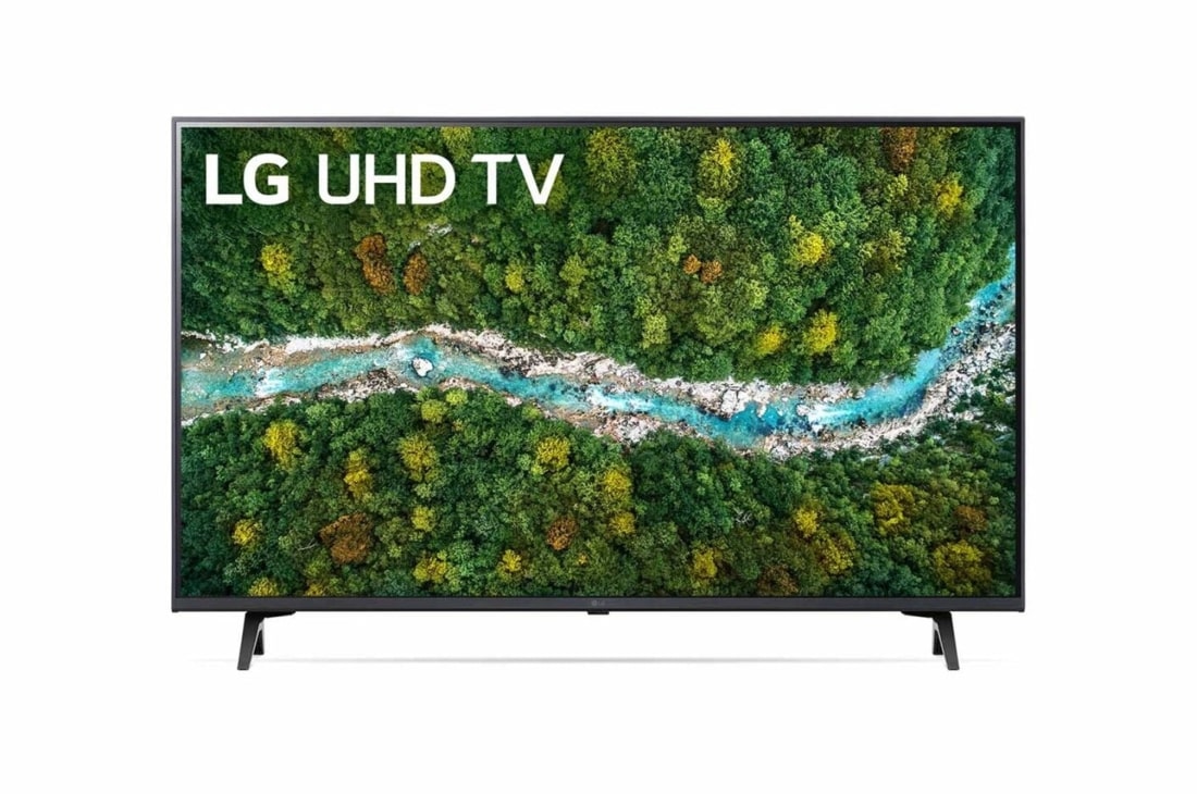 LG UP76 43inchi 4K Smart UHD TV, Vedere frontală a televizorului LG UHD, 43UP76703LB