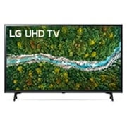 LG UP76 43inchi 4K Smart UHD TV, Vedere frontală a televizorului LG UHD, 43UP76703LB, thumbnail 1
