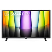 LG Televizor Full HD | Diagonala 32 | Procesor AI α5 Gen5 4K | ThinQ | Negru, Vedere frontală a televizorului LG Full HD cu imaginea continuă și sigla produsului aprinsă , 32LQ63006LA, thumbnail 1