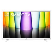 LG Televizor Full HD | Diagonala 32 | Procesor AI α5 Gen5 4K | ThinQ | Alb, Vedere frontală a televizorului LG Full HD cu imaginea continuă și sigla produsului aprinsă , 32LQ63806LC, thumbnail 1