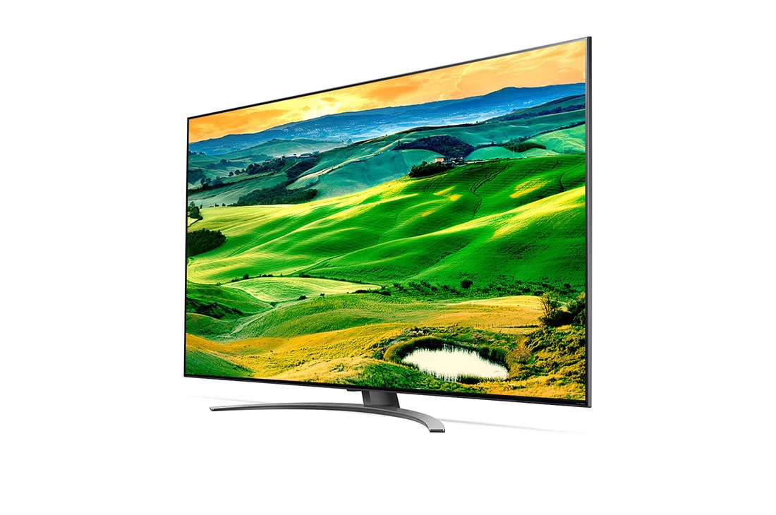 LG Televizor 4K QNED | Diagonala 75 | Procesor α7 Gen5 AI | ThinQ | Negru, vedere laterală la 30 de grade cu imagine continuă, 75QNED813QA, thumbnail 3