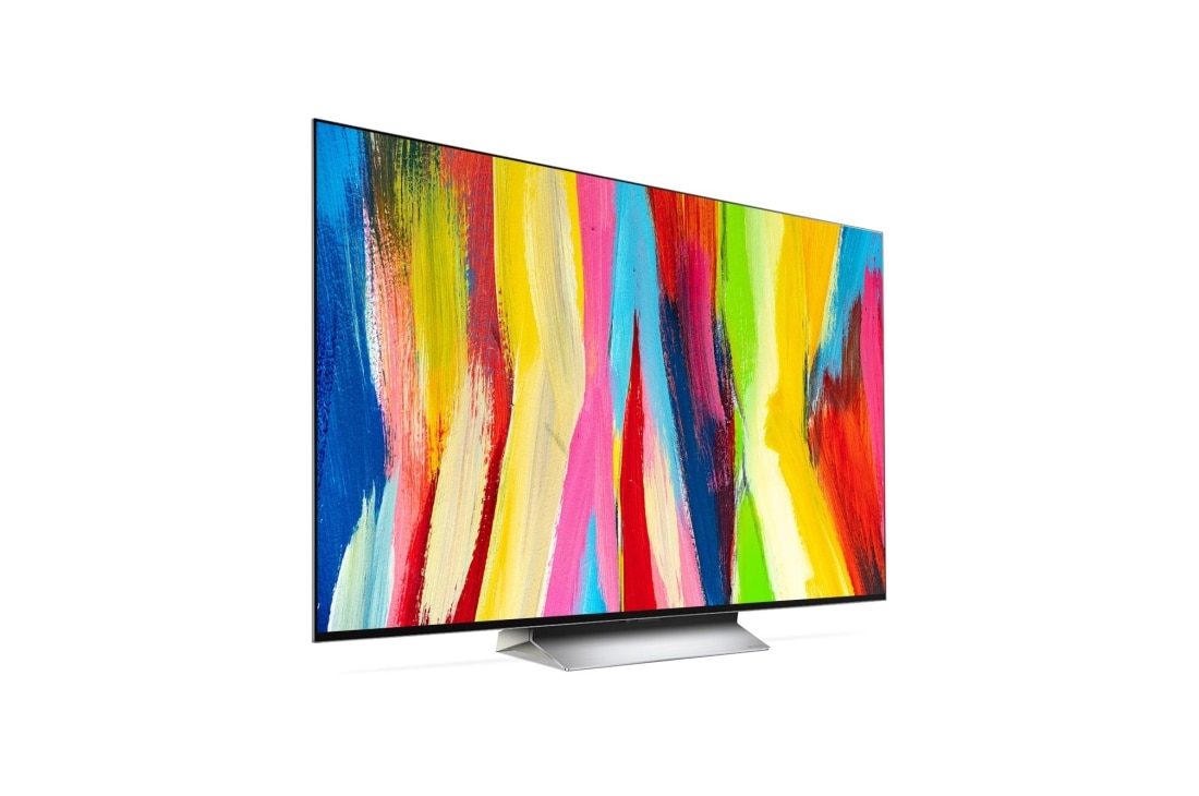 LG OLED evo C2 55 inch 4K Smart TV, Vedere laterală ușor în unghi, OLED55C22LB, thumbnail 5