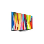 LG OLED evo C2 55 inch 4K Smart TV, Vedere laterală ușor în unghi, OLED55C22LB, thumbnail 5
