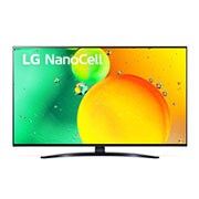 LG Nano76 | 65 inch 4K Cinema HDR | Procesor α5 Gen5 AI 4K | Cinema NanoCell | ThinQ AI |NanoCell Gaming , Vedere frontală a televizorului NanoCell LG, 65NANO763QA, thumbnail 1