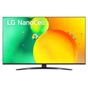 LG Nano76 | 50 inch | Procesor α5 Gen5 AI 4K | Cinema NanoCell | ThinQ AI |NanoCell Gaming, Vedere frontală a televizorului NanoCell LG, 50NANO763QA, thumbnail 1