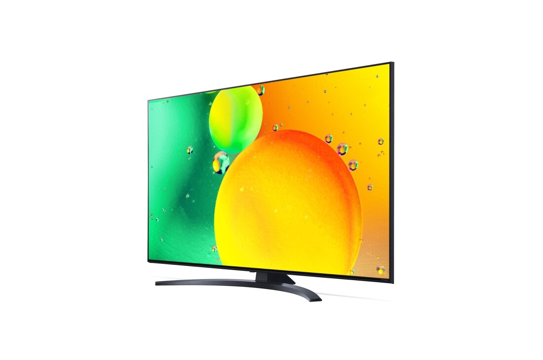 LG Nano76 | 55 inch | Procesor α5 Gen5 AI 4K | Cinema NanoCell | ThinQ AI |NanoCell Gaming, vedere laterală la 30 de grade cu imagine continuă, 55NANO763QA, thumbnail 3