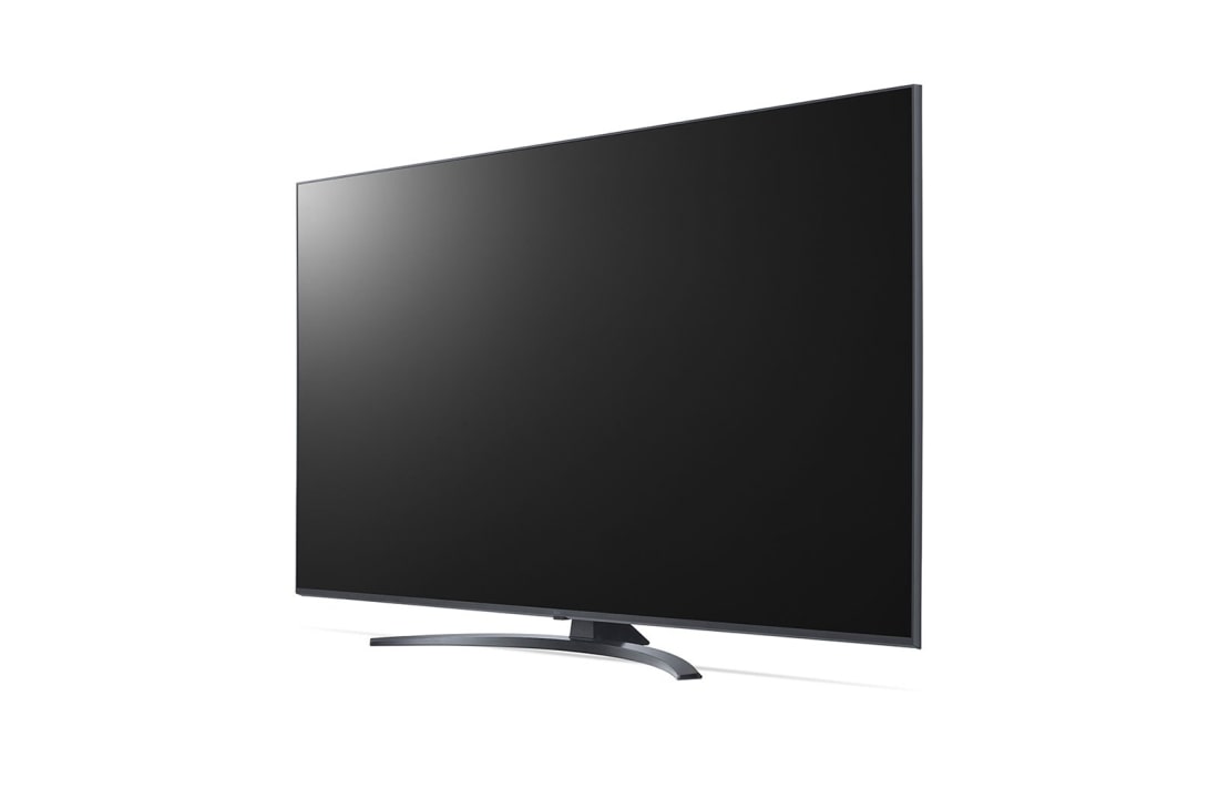 LG UQ81 UHD 4K 60 inch ThinQ AI, -30 degree side view, 60UQ81003LB, thumbnail 3