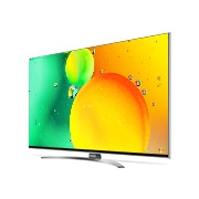 LG Nano76 | 43 inch 4K Cinema HDR | Procesor α5 Gen5 AI 4K | Cinema NanoCell | ThinQ AI |NanoCell Gaming , vedere laterală la 30 de grade cu imagine continuă, 43NANO783QA, thumbnail 3
