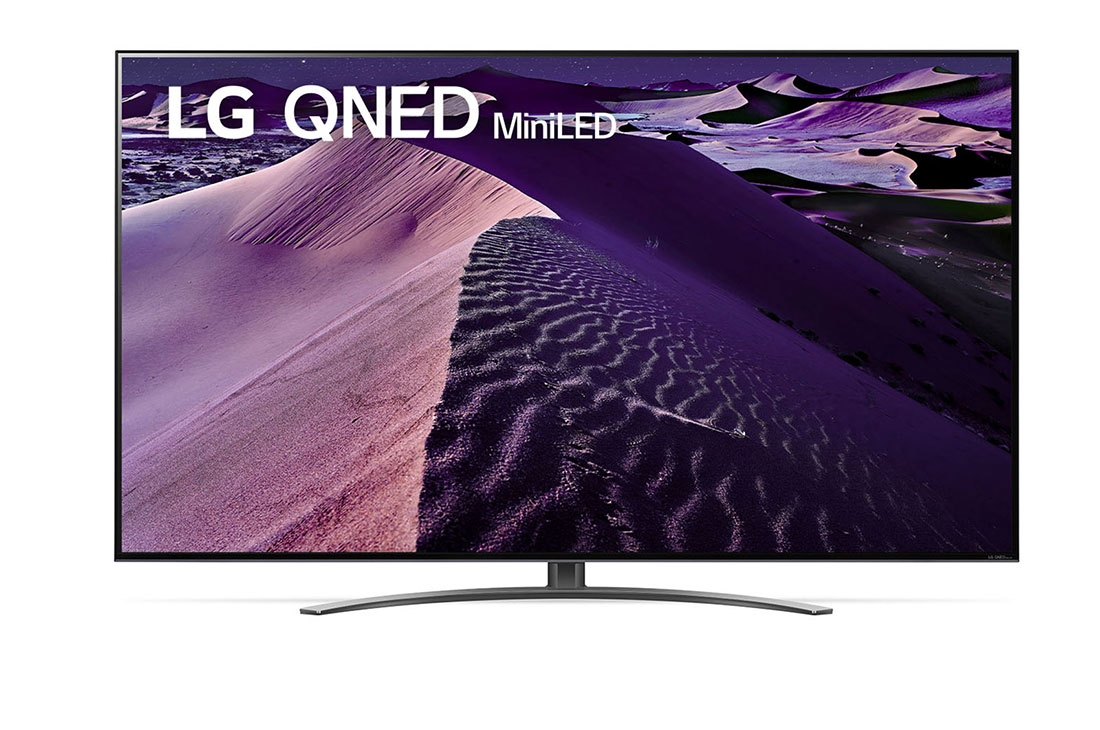 LG QNED86 | MiniLED | 55 inch| Procesor α7 Gen5 AI | Dolby Vision si Dolby Atmos | ThinQ , Front view With Infill Image and Product logo, 55QNED863QA
