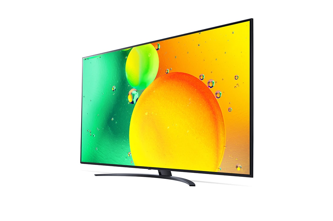 LG Nano76 | 70 inch | 4K Cinema HDR | Procesor α5 Gen5 AI 4K | NanoCell Gaming| ThinQ AI, vedere laterală la 30 de grade cu imagine continuă, 70NANO763QA, thumbnail 3