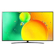 LG Nano76 | 70 inch | 4K Cinema HDR | Procesor α5 Gen5 AI 4K | NanoCell Gaming| ThinQ AI, vedere frontală cu imagine continuă, 70NANO763QA, thumbnail 2