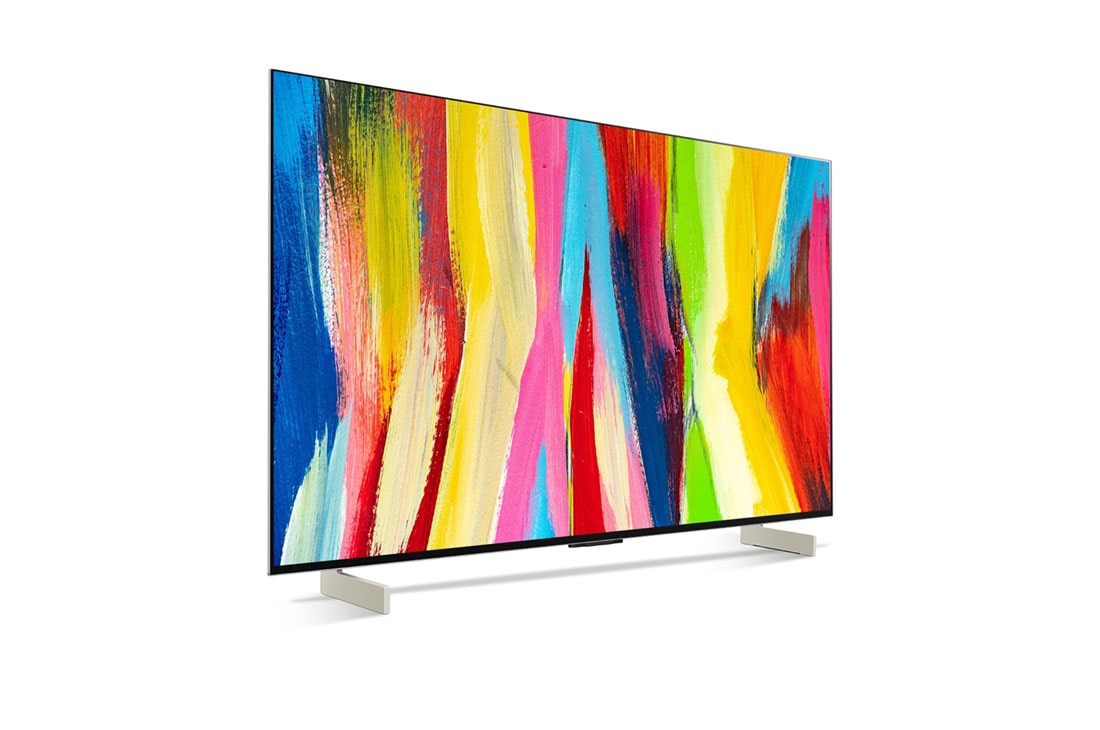 LG OLED evo C2 de 42'' 4K Smart TV, Vedere laterală ușor în unghi, OLED42C26LB, thumbnail 5