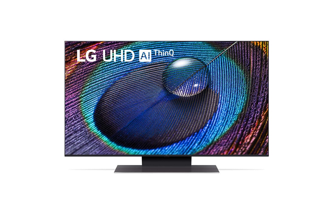 LG UHD UR91 de 43'' 4K Smart TV, 2023, Vedere frontală a televizorului LG UHD, 43UR91003LA