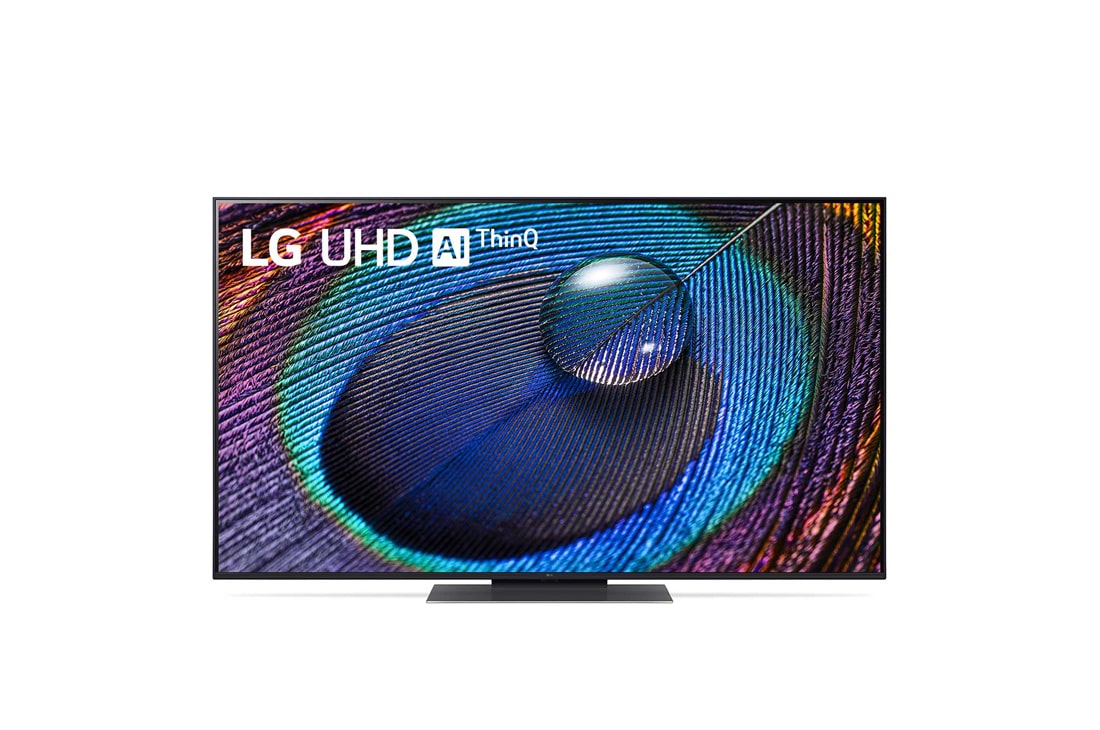 LG UHD UR91 de 55'' 4K Smart TV, 2023, Vedere frontală a televizorului LG UHD, 55UR91003LA