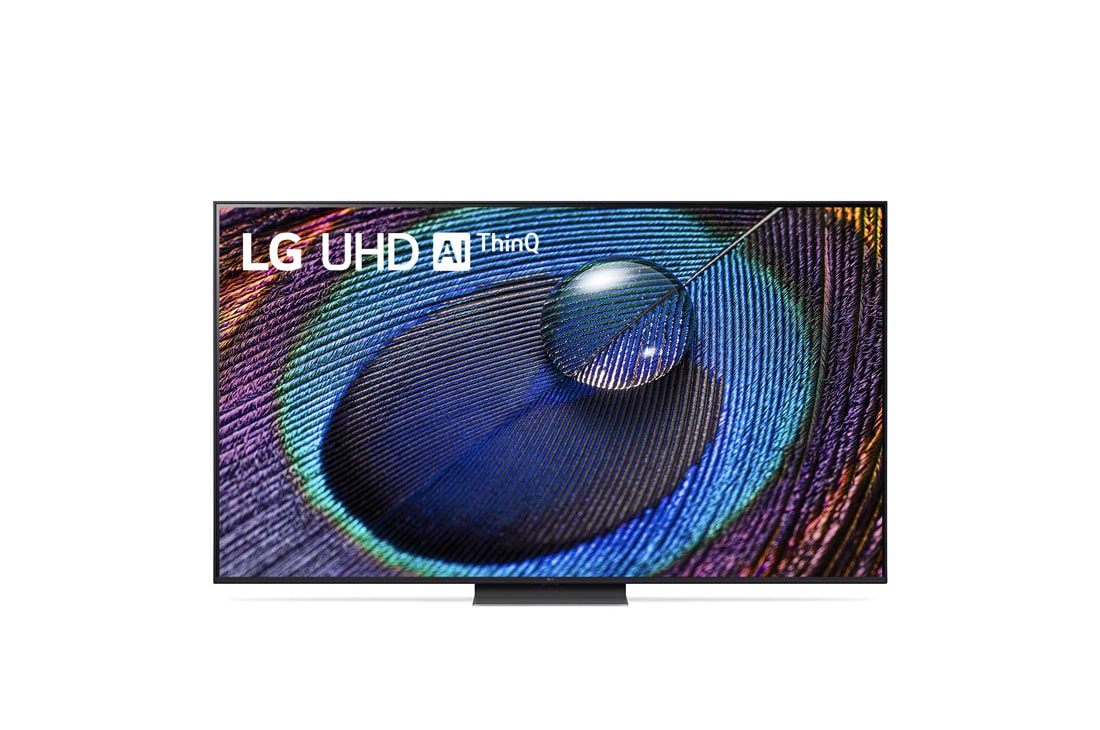 LG UHD UR91 de 75'' 4K Smart TV, 2023, Vedere frontală a televizorului LG UHD, 75UR91003LA