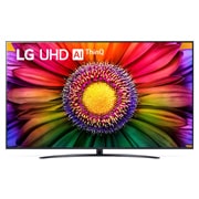 LG UHD UR81 de 75'' 4K Smart TV, 2023, Vedere frontală a televizorului LG UHD, 75UR81003LJ, thumbnail 1