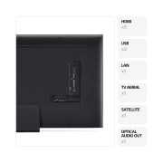 LG AI UT91 de 75'', 4K Smart TV, Vedere din spate cu porturi și informații despre conexiuni, 75UT91003LA, thumbnail 3