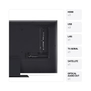 LG AI UT91 de 55'', 4K Smart TV, Vedere din spate cu porturi și informații despre conexiuni, 55UT91003LA, thumbnail 3