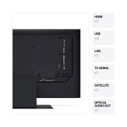 LG AI UT91 de 43'', 4K Smart TV, Vedere din spate cu porturi și informații despre conexiuni, 43UT91003LA, thumbnail 3