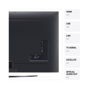 LG AI UT81 de 86'', 4K Smart TV, Vedere din spate cu porturi și informații despre conexiuni, 86UT81003LA, thumbnail 3