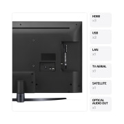 LG AI UT81 de 43'', 4K Smart TV, Vedere din spate cu porturi și informații despre conexiuni, 43UT81003LA, thumbnail 3