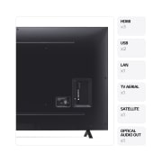 LG AI NANO81 de 75'', 4K Smart TV, Vedere din spate cu porturi și informații despre conexiuni, 75NANO81T3A, thumbnail 1