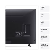 LG AI NANO81 de 65'', 4K Smart TV, 2024, Vedere din spate cu porturi și informații despre conexiuni, 65NANO81T3A, thumbnail 3